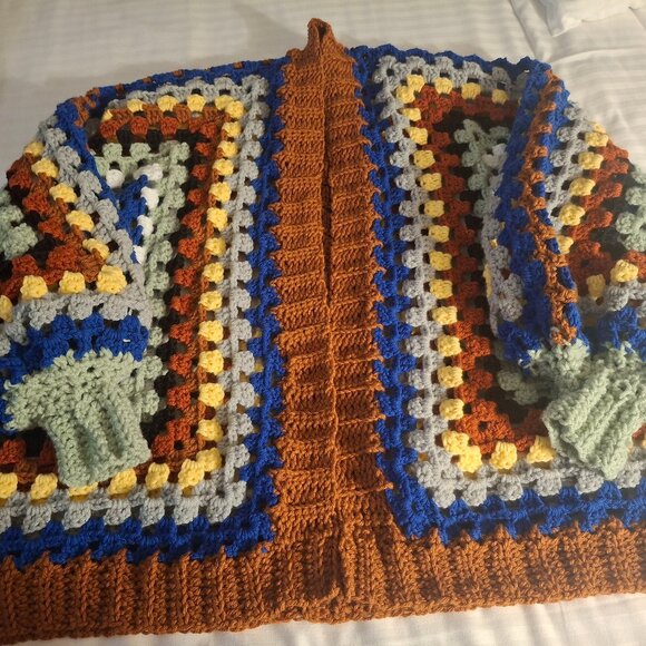 Handmade Colorful Hexagon Cardigan - Picture 1 of 4